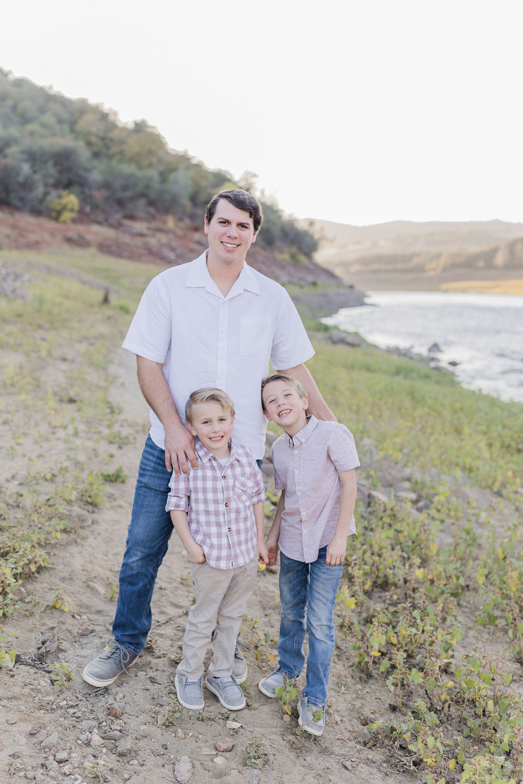 dad with two sons in clothes from old navy folsom